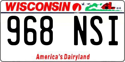 WI license plate 968NSI