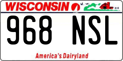 WI license plate 968NSL