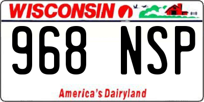 WI license plate 968NSP