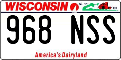 WI license plate 968NSS