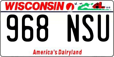 WI license plate 968NSU