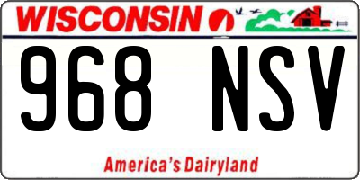 WI license plate 968NSV