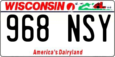 WI license plate 968NSY