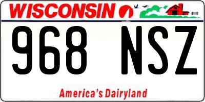 WI license plate 968NSZ