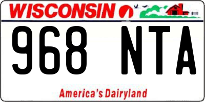 WI license plate 968NTA