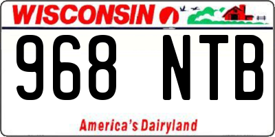 WI license plate 968NTB