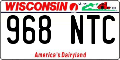 WI license plate 968NTC