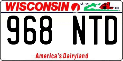 WI license plate 968NTD