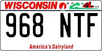 WI license plate 968NTF