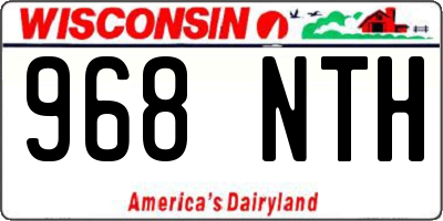 WI license plate 968NTH