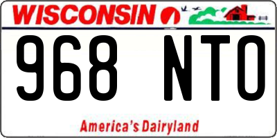 WI license plate 968NTO
