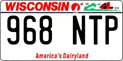 WI license plate 968NTP