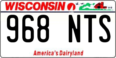 WI license plate 968NTS