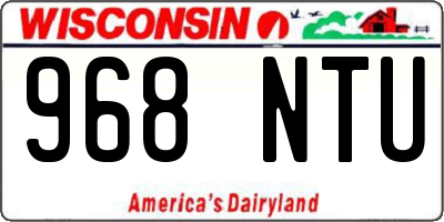 WI license plate 968NTU