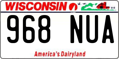 WI license plate 968NUA