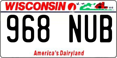 WI license plate 968NUB