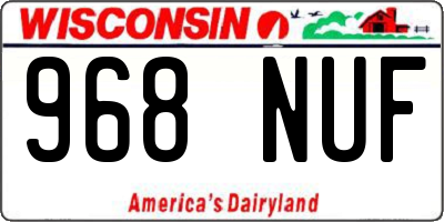 WI license plate 968NUF