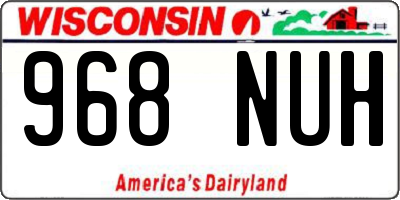 WI license plate 968NUH