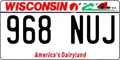 WI license plate 968NUJ