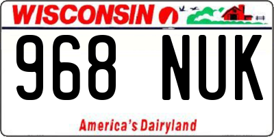 WI license plate 968NUK