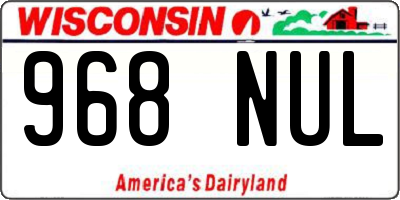 WI license plate 968NUL