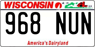 WI license plate 968NUN