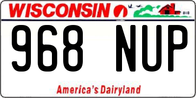 WI license plate 968NUP