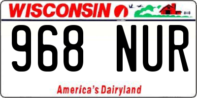 WI license plate 968NUR