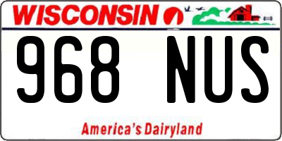 WI license plate 968NUS