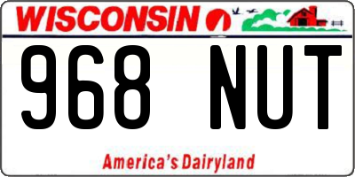 WI license plate 968NUT