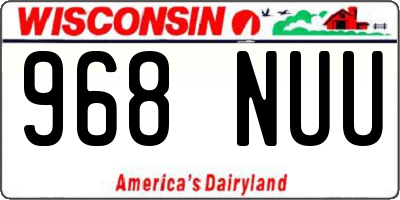 WI license plate 968NUU