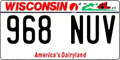 WI license plate 968NUV