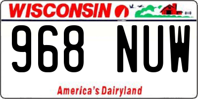 WI license plate 968NUW