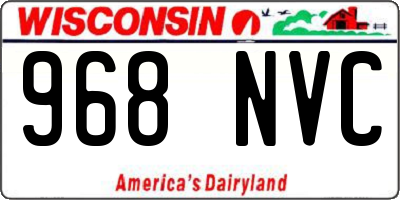 WI license plate 968NVC