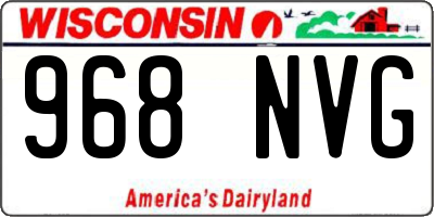 WI license plate 968NVG