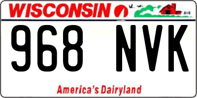 WI license plate 968NVK