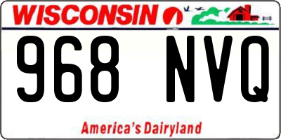 WI license plate 968NVQ