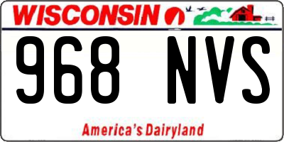 WI license plate 968NVS