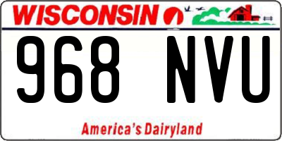 WI license plate 968NVU