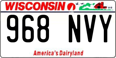 WI license plate 968NVY