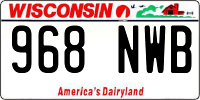 WI license plate 968NWB