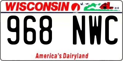 WI license plate 968NWC