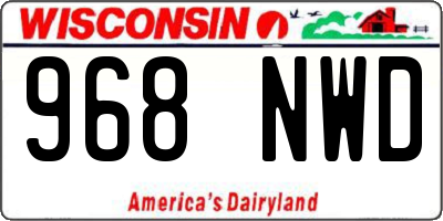 WI license plate 968NWD