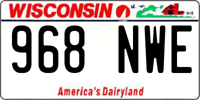 WI license plate 968NWE