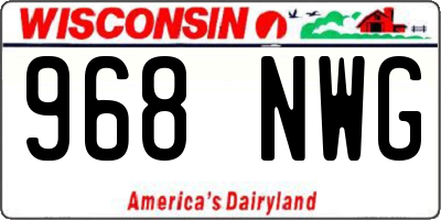 WI license plate 968NWG