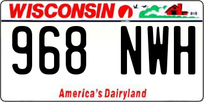 WI license plate 968NWH