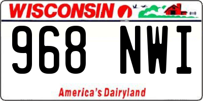WI license plate 968NWI