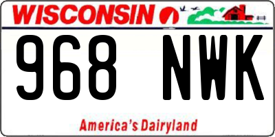 WI license plate 968NWK