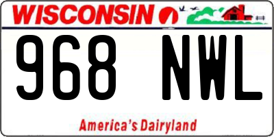 WI license plate 968NWL