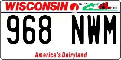 WI license plate 968NWM